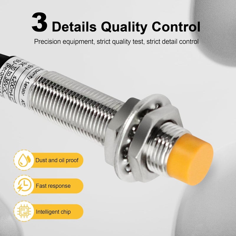 A-TO 2Pcs M12 Proximity Switch NPN NO Inductive Proximity Sensor Approach Sensor,lj12a3-4-z/bx,for 3D Printer Probe Bed Leveling,Replace Small Switches and Limit Switches - Image 4